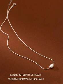 1 件奢华 925 银珍珠吊坠项链，简约百搭，适合日常佩戴、工作、约会、派对、节日和聚会