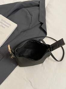 Koreanischer Stil Sommer Lock Mini Tasche für Damen, Lässig Handtasche, Umhängetasche, Umhängetasche - Schwarz - Übersicht 11