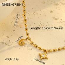 1pc Beaded Ocean Style Stainless Steel Layered Bracelet For Women - Multicolor - View 2