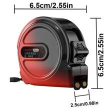New Stainless Steel Red & Black Gradient Measuring Tape, Extra Thick Waterproof Rustproof High Precision Wear-Resistant Retractable Ruler, For Decoration, Construction, Industrial Use