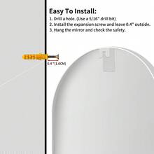 HIGHBATH Large Oval Wall Mirror, White Metal Frame, HD Glass, For Bathroom, Living Room, Bedroom - White - View 5