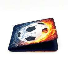 Portofel cool pentru băieți Portofele durabile din material textil Suport pentru numerar pentru card de credit Portofele estetice Kawaii drăguțe cu fereastră de identificare cu buzunar pentru monede pentru băieți adolescent băieți bărbați tineri băieți băieți adolescent (imprimat fotbal)