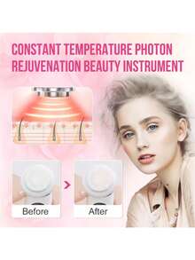 400mAh Battery Capacity Facial Massage Device With Microcurrent, RF And Lifting Functions For Skin Tightening And Beauty - Pink - View 7