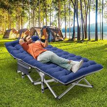 ABORON Oversized XXL Folding Camping Cot W/Mat For Adults, 78" L X 32" W X 18" H, Heavy Duty Outdoor Bed With Carry Bag,1200 D Layer Oxford Travel Camp Cots - 牛仔布 - 查看 2