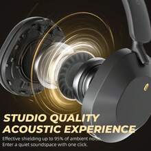 IKF Solo HI-FI Quality Active Noise-Proof Fashion Foldable Headset Wireless Cozy Headphone Wired With Microphone 130 Hours Long Battery Life, Super Comfortable Earmuffs, Use High -Level Leather, For Outfit OOTD