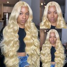 613 Blonde Colored Body Wave Human Hair Weave Bundles Hair Weft Virgin Brazilian Hair Extensions For Women Double Drawn Weft Sew In Bleach & Dye Friendly 14-26 Inch Heat Resistant - Blonde - View 4
