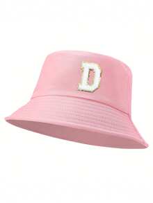 1pc Women'S 26 Letters Bucket Hat, Personalized Fashion Casual Sun Hat, Casual Holiday Beach Sun Hat For Travel, Daily Travel Outdoor Sports Hat, Sun Hat, Minimalist Bucket Hat, Lightweight And Foldable, Suitable For Outdoor, Travel, Hiking, Picnic, Commuting, Etc., Also A Great Gift For Mom Or Friends