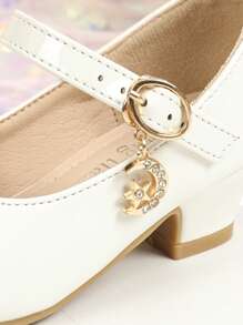 Girls Solid Color Dress Shoes High Heels, New Spring Autumn Korean Style Children Party Shoes