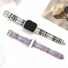 1 pieza Correa de reloj de efecto de mosaico para mujer, compatible con 38/40/41/42/44/45/49mm Ultra/SE/10/9/8/7/6/5/4/3/2/1