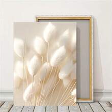 1/3 幅波西米亚植物花卉草芦苇墙面艺术装饰海报现代简约帆布印刷米色时尚画作客厅卧室家庭办公室宿舍装饰墙面背景设计画带框/无框