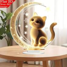 1 Stück 2D Acryl Katzen Figur, nicht elektrische Heim-/Bürodekoration, charmante Acryl Katzen Tischaufstellung, geeignet für Schlafzimmer, Büro, Wohnzimmer, perfektes Geschenk für Freunde