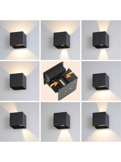 CANMEIJIA LED Wand Verlichting Lighting Outdoor ative Lamp Square Up Down Lamp, Home Indoor Waterproof Path Light, Balcony/Yard/Garden/Stairs/Street/Courtyard/Living Room/Bedroom/Kitchen/Bathroom/Hallway/Corridor, Choose Material Based On Needs view 11