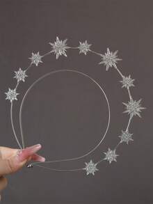 1pc Star Dual-Layer Rhinestone Headband, Minimalist & Multifunctional Hairband Hair Hoop - Multicolor - View 9