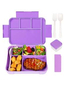 1 pezzo Contenitore per il pranzo con scomparti sigillati e grande capacità, con forchetta e cucchiaio, Lunch box bento a tenuta stagna con scomparti, riutilizzabile, portatile, adatto per microonde, contenitore per alimenti, contenitore per insalate e frutta, ideale per l'ufficio, viaggi all'aperto e forniture per il ritorno a scuola
