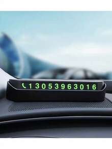 1pc Press-Down Hidden Temporary Parking Number Sign With Night Visibility, Durable Plastic Car Dashboard Phone Number Card For Easy Contact - one-size - View 7
