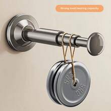 1 件商用衣架收纳架，浴室吸盘挂钩，阳台壁橱伸缩衣架，无需钻孔吸盘安装，长度可调，塑料材质，简约风格节省空间，家庭衣物收纳，衣物整齐有序 - 彩色 - 查看 4