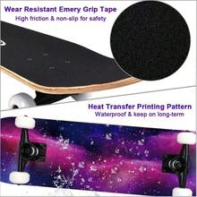 31 Inch Skateboard Complete Skateboa Double Kick Skate Board 7 Layer Canadian Maple Deck Skateboard For And Beginners - StarrySky#2 - View 3