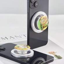 Soporte magnético plegable y telescópico personalizado para teléfono con ilustración dibujada a mano, accesorios para teléfono
