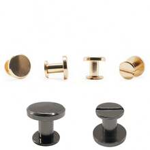 5/10/15 Sets Luggage Leather Metal Craft Solid Screw Nail Rivet Double Curved Head Belt Strap Rivets Book Screws Buttons Snap