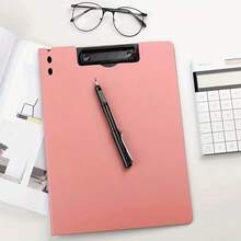 剪贴板文件夹，A4 可折叠剪贴板，带水平和垂直双金属夹，360 度可折叠活页夹剪贴板，带笔筒，文件封面文件夹剪贴板