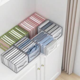 1pc Foldable Multifunctional Gauze Clothing Separation Storage Box Is A Good Choice For Wardrobe Or Dressing Table Room Decoration Home Decoration Bedding Room Decoration Bedroom And Home Storage, And Is Suitable For Separating And Storing Shirts, T-Shirts, Coats, Skirts, Suspenders, Pants, Underwear And Sheets.