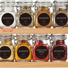 180pcs/Set Circular PVC English Spice Label Stickers, Non-Adhesive Kitchen Glass Jar & Bottle Storage Decor - Multicolor - View 2