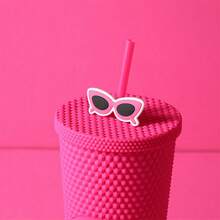 700毫升/23.67盎司塑料吸管杯，大容量饮料/果汁杯，榴莲水瓶，厨房酒吧饮具 - 玫紅色 - 查看 7