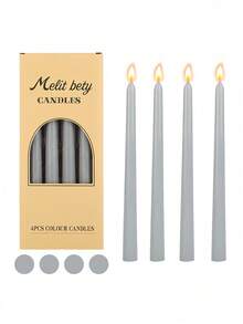 2025新款渐变色蜡烛套装，4支/盒，欧美风格长蜡烛，适合家居装饰、浪漫约会、婚礼派对、慵懒下午茶，无香蜡烛，设计师特别配色方案，礼盒包装，是馈赠亲朋好友的理想礼物，适合任何节日和季节，是生日、毕业等场合的完美礼物。 - 彩色 - 查看 25