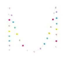Handmade Colorful Rainbow Pom Pom Wreath Decor, Boho Woven Rainbow Wall Hanging Decor For Room, Nursery - Multicolor - View 13