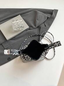 Large Capacity Tote Bag, Fashion One Shoulder Crossbody Bag, PU Material, Party Purse - Black - View 6