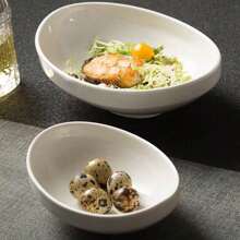 Tazón de ensalada y pasta de cerámica, plato de comedor de forma asimétrica, adecuado para cocina, hotel, restaurante, fiesta y uso diario