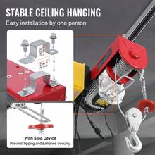 Electric Hoist, 2200 Lbs 120V Electric Winch With 328 Ft Wireless & 14 Ft Wired Remote Control, 40 Ft Single Cable Lifting Height, Single/Double Slings, Lift Hoist For Garage Warehouse Factory - US A Type Plug(110-127V) - View 5