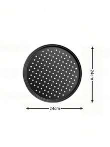 1/2pcs Pizza Pan, Round, Perforated, Non-Stick, Pies Outbreak, Steel, Mould, 32 Cm, Anthracite