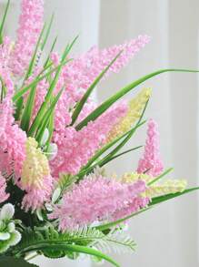 1PC/4PCS/8PCS 18.90Inch Artificial Lavender Artificial Plastic Plant Suitable For Home Wedding Kitchen Garden Courtyard Window Box Office Desk Center Decoration Indoor And Outdoor Decoration