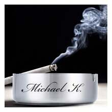 Personalized ASHTRAY Custom Engraved Gift For Dad Gift Men Boyfriend Husband Steel Smoker Cigars Stainless Steel Birthday