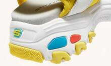 Skechers Sandalias de playa con diseño de panda para niños y niñas - Blanco/Amarillo - Ver 6