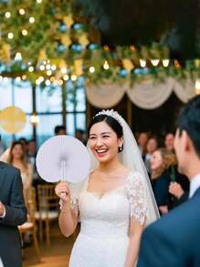 10pcs White Folding Handheld Organ Fan With Plastic Handle, Portable And Lightweight Wedding Birthday Party Decoration Fan, Can Be Customized DIY Blank Surface, Bag Stuffing And Celebration Decoration, Mobile Accessories | Modern Design | Smooth Texture