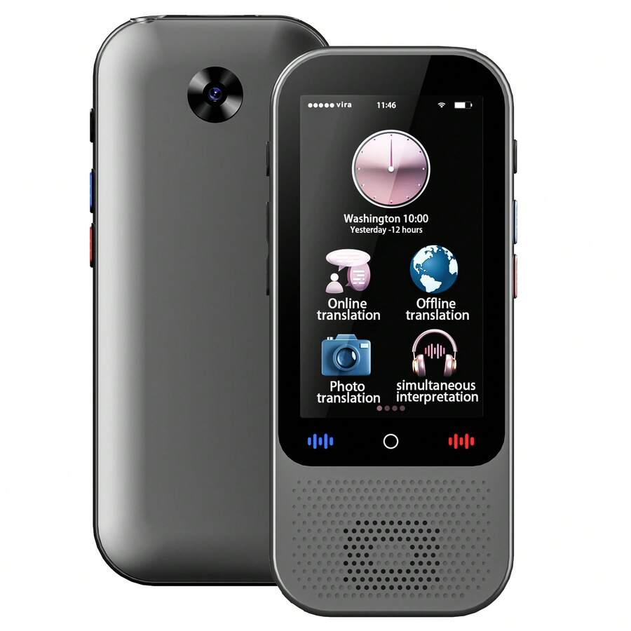 Language Translator Device 138 Languages, S80 Pro Ai Translator, Real-Time Two-Way Voice Translation, Portable Translator With ChatGPT For Business Travel, Learning & Multilingual Conversations - Dark Grey - View 1