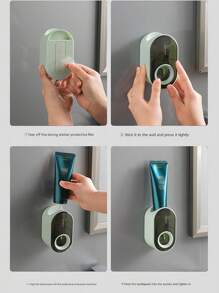 Dust-Proof Automatic Toothpaste Dispenser And Squeezer, For Wall-Mounted Toothbrush Holders, Bathroom Organizer And Storage, Holiday Gift, Bathroom Decor, Toothbrush And Toothpaste Storage Fall Decor Back To School