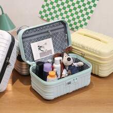 16-Inch Handheld Luggage Makeup Bag, Women Large Capacity Password Box, Lightweight Toiletry Bag, Cosmetic Storage Box - Pink - View 2