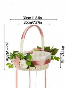 A New Woven Hand-Held Flower Basket For Outdoor Wedding Flower Girls