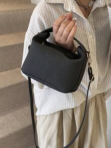 Koreanischer Stil Sommer Lock Mini Tasche für Damen, Lässig Handtasche, Umhängetasche, Umhängetasche - Schwarz - Übersicht 6