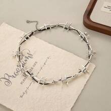 Hip Hop Gothic Thorn Thorn Neck Chain, Willow Ding Decorative Metal Necklace, Unisex Exquisite Gift, Punk Death Rock Metal Music, Niche Accessory, Metal Necklace - Necklace - View 8