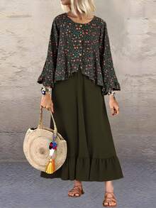 2-In-1 Leisure Travel & Everyday Dress - Army Green - View 3