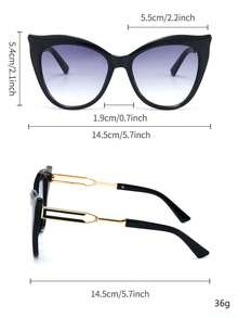 RELEN 1pc ELEN Brand Women Fashion Sunglasses, New Design Cat Eye Luxury Niche Personalized Versatile High Quality Street Style Accessories, Includes Eyeglasses Case And Cloth, Suitable For Beach, Outdoor, Cycling, Vacation, Sun Protection, Stage Performance, Party, Gathering - Multicolor - View 10