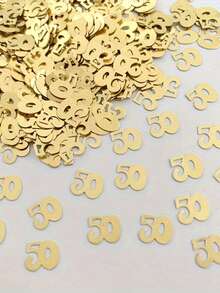 400pcs Paper Confetti, Anniversary Paper Confetti Decorations For The 50th Anniversary Decor Birthday Table Decoration Paper Confetti
