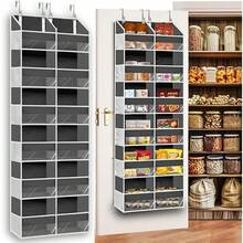 The Door Organizer 5 Tiers, Extra Large Behind Door Storage Of 10 Compartments, 80 Lbs Weight Over Door Organizer, Door Hanging Organizer For Closet, Diaper Organizer, Room Storage - 6 Tiers - Gray - View 1