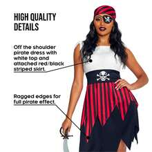 Morph Costumes Authentic Pirate Off-The-Shoulder Dress & Bandana - Fun Fancy Dress Costume For Women - Perfect For Halloween & Themed Parties - Multicolor - View 4