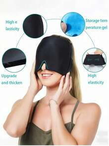 1 包冷却凝胶眼罩冷热头套凝胶冰面罩护理冰头套冷头套冰眼罩 - 透气舒缓眼罩，凝胶冰袋缓解头痛偏头痛帽 - 可拉伸头套，冷热疗法，缓解头痛，无需电源，无需电池 - 有效缓解紧张、压力和疲劳，适用于卧室、旅行、办公室、学校、生日礼物，适合毕业休息 - 彩色 - 查看 5