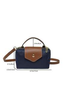 Elegant Solid Color Mini Handbag With Adjustable Shoulder Strap, Ideal Gift Bag For Parties, Galas, Formal Dinners/Banquets, Suitable For Pairing With Party Dresses, Ball Gowns, Also Suitable For University/College Classrooms, Holidays, Outdoor Activities, Travel, Sports Venues, Especially Suitable For Women, Girls, College Students - Navy Blue - View 3